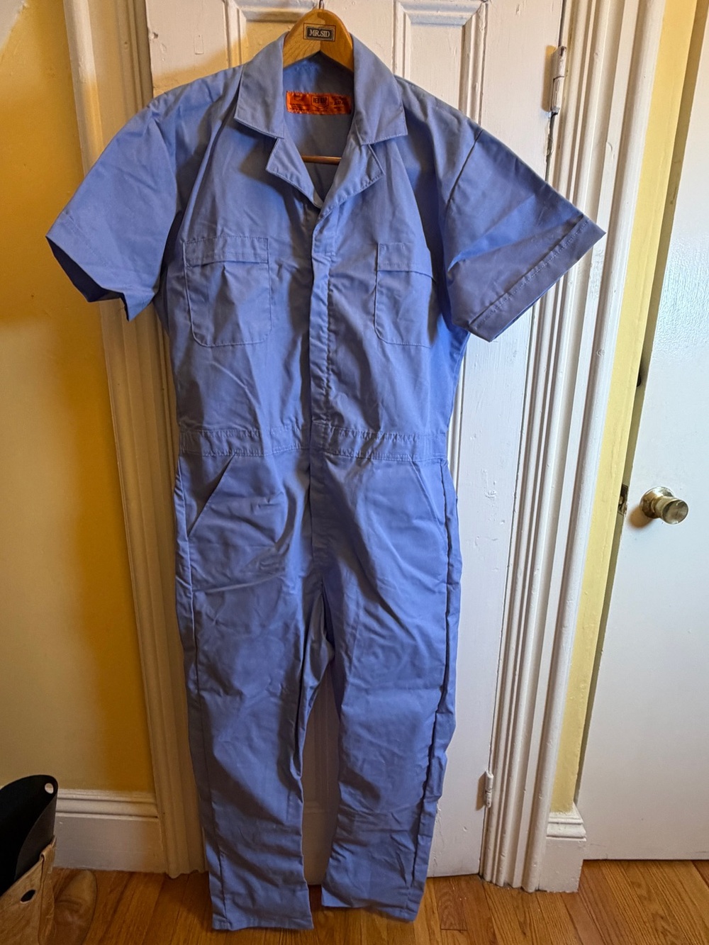 Red Kap Men’s large Regular Blue Short Sleeve Coveralls Mechanic Work Jumpsuit